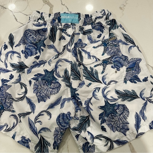 Agua María Men's Tropical Sea Life Swim Trunks - Size Large - Picture 2 of 12